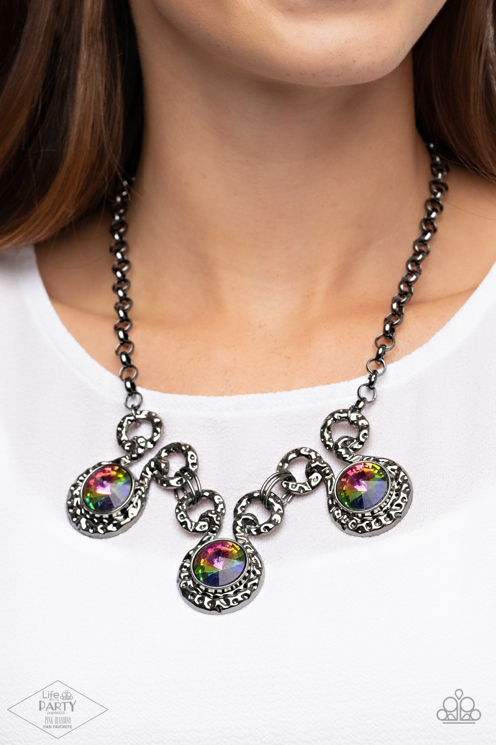 Rosy Rosette - Silver Necklace-Paparazzi | The Sassy Sparkle